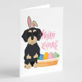 Wirehair Black and Cream Dachshund Easter Greeting Cards Pack of 8 Blank Cards with Envelopes Whimsical A7 Size 5x7