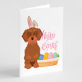 Wirehair Red Dachshund Easter Greeting Cards Pack of 8 Blank Cards with Envelopes Whimsical A7 Size 5x7