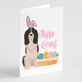 Black English Springer Spaniel Easter Greeting Cards Pack of 8 Blank Cards with Envelopes Whimsical A7 Size 5x7