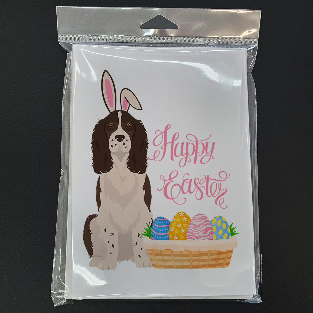 Liver English Springer Spaniel Easter Greeting Cards Pack of 8 Blank Cards with Envelopes Whimsical A7 Size 5x7