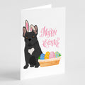 Black French Bulldog Easter Greeting Cards Pack of 8 Blank Cards with Envelopes Whimsical A7 Size 5x7