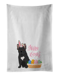 Black French Bulldog Easter Kitchen Towel Set of 2 White Dish Towels Decorative Bathroom Hand towel for Hand, Face, Hair, Yoga, Tea, Dishcloth, 19 X 28", White