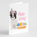 Black and White French Bulldog Easter Greeting Cards Pack of 8 Blank Cards with Envelopes Whimsical A7 Size 5x7