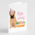 Fawn French Bulldog Easter Greeting Cards Pack of 8 Blank Cards with Envelopes Whimsical A7 Size 5x7