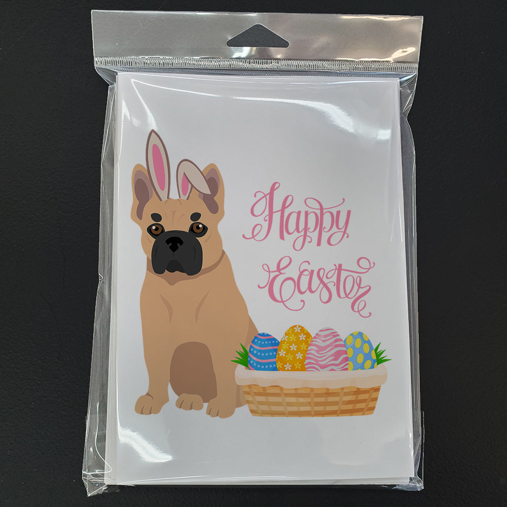 Fawn French Bulldog Easter Greeting Cards Pack of 8 Blank Cards with Envelopes Whimsical A7 Size 5x7