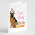 Black and Tan German Shepherd Easter Greeting Cards Pack of 8 Blank Cards with Envelopes Whimsical A7 Size 5x7