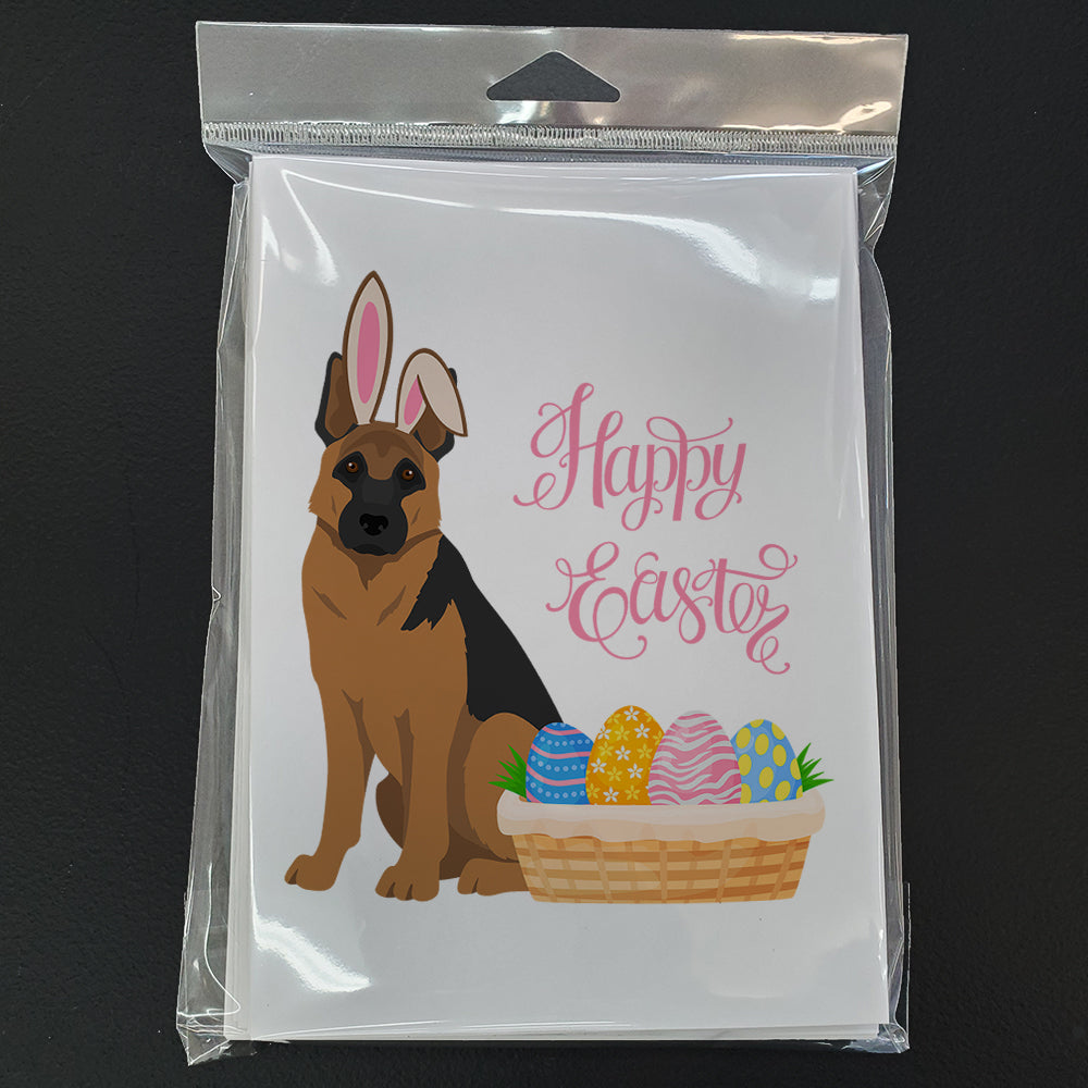 Black and Tan German Shepherd Easter Greeting Cards Pack of 8 Blank Cards with Envelopes Whimsical A7 Size 5x7