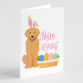 Gold Golden Retriever Easter Greeting Cards Pack of 8 Blank Cards with Envelopes Whimsical A7 Size 5x7