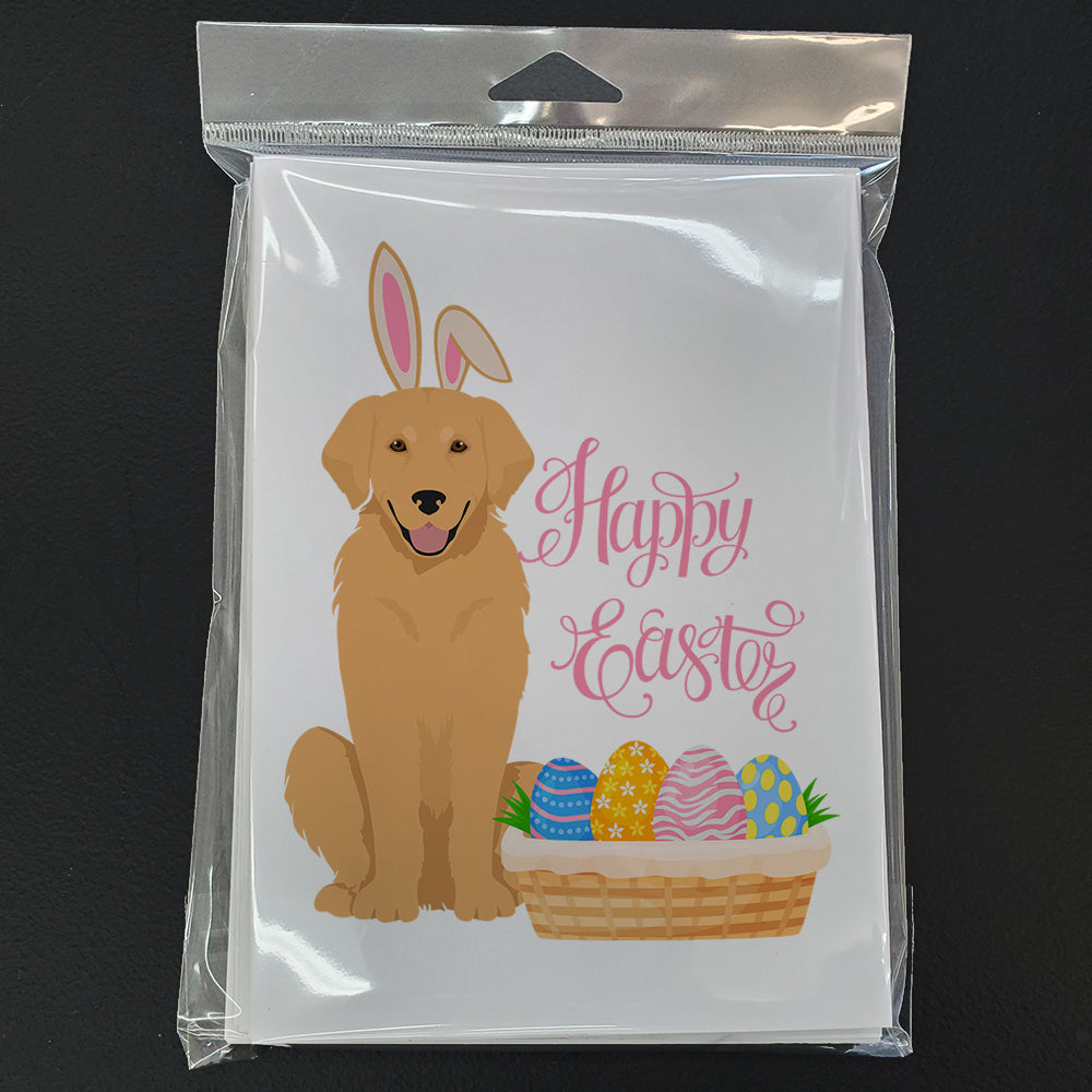 Gold Golden Retriever Easter Greeting Cards Pack of 8 Blank Cards with Envelopes Whimsical A7 Size 5x7