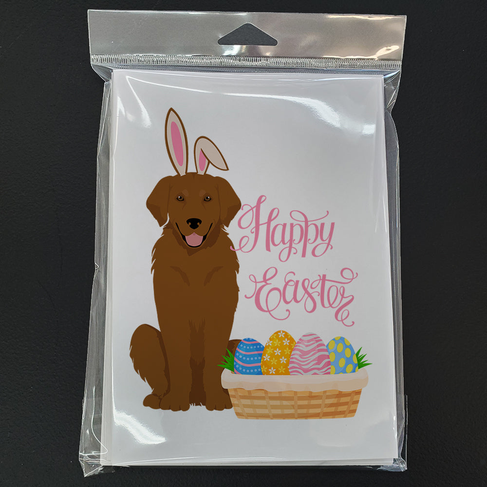 Mahogany Golden Retriever Easter Greeting Cards Pack of 8 Blank Cards with Envelopes Whimsical A7 Size 5x7