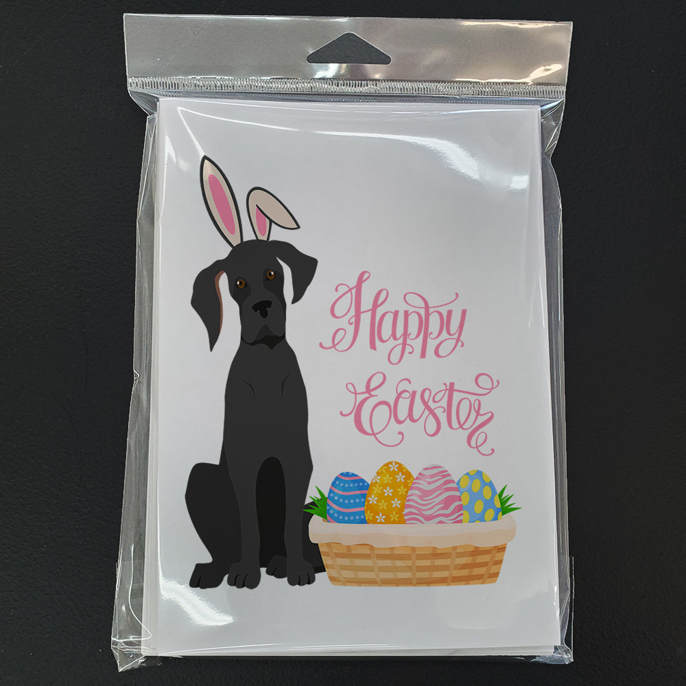 Black Great Dane Easter Greeting Cards Pack of 8 Blank Cards with Envelopes Whimsical A7 Size 5x7