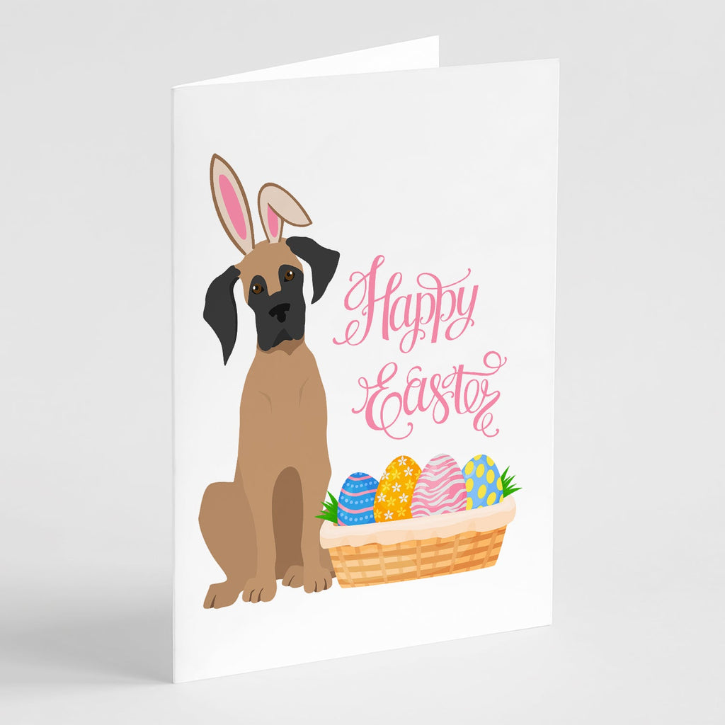 Fawn Great Dane Easter Greeting Cards Pack of 8 Blank Cards with Envelopes Whimsical A7 Size 5x7