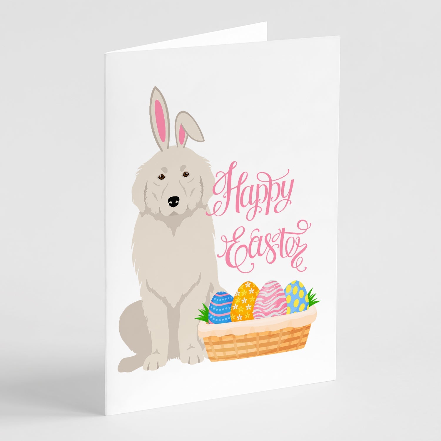 Great Pyrenees Easter Greeting Cards Pack of 8 Blank Cards with Envelopes Whimsical A7 Size 5x7