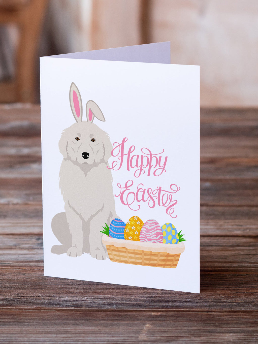 Great Pyrenees Easter Greeting Cards Pack of 8 Blank Cards with Envelopes Whimsical A7 Size 5x7