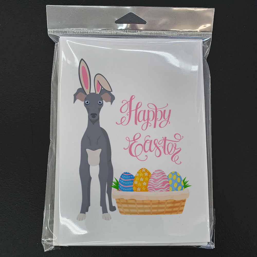 Gray Italian Greyhound Easter Greeting Cards Pack of 8 Blank Cards with Envelopes Whimsical A7 Size 5x7