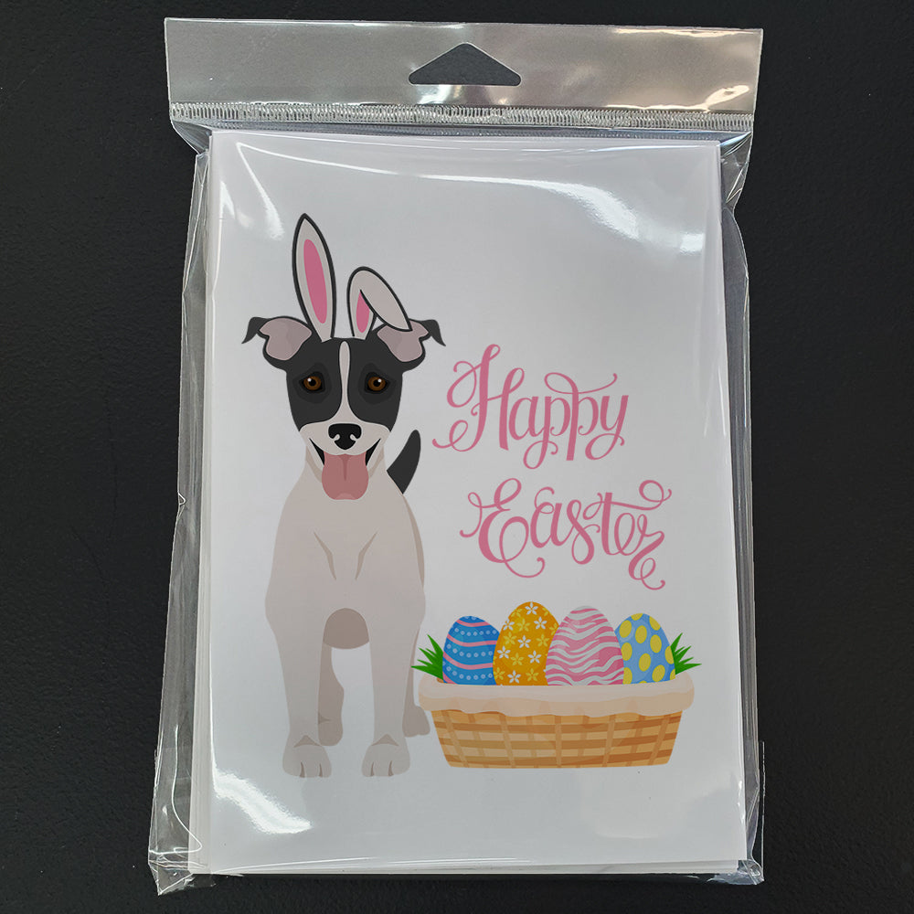 Black White Smooth Jack Russell Terrier Easter Greeting Cards Pack of 8 Blank Cards with Envelopes Whimsical A7 Size 5x7