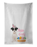 Black White Wirehair Jack Russell Terrier Easter Kitchen Towel Set of 2 White Dish Towels Decorative Bathroom Hand towel for Hand, Face, Hair, Yoga, Tea, Dishcloth, 19 X 28", White
