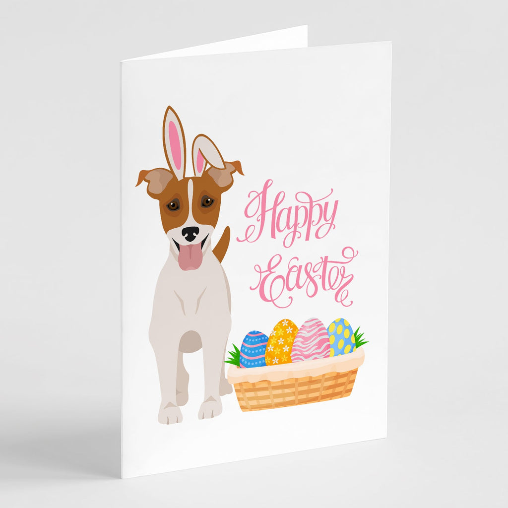 Brown White Smooth Jack Russell Terrier Easter Greeting Cards Pack of 8 Blank Cards with Envelopes Whimsical A7 Size 5x7