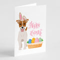 Brown White Smooth Jack Russell Terrier Easter Greeting Cards Pack of 8 Blank Cards with Envelopes Whimsical A7 Size 5x7