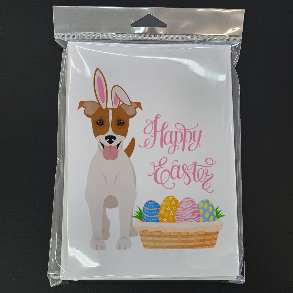Brown White Smooth Jack Russell Terrier Easter Greeting Cards Pack of 8 Blank Cards with Envelopes Whimsical A7 Size 5x7