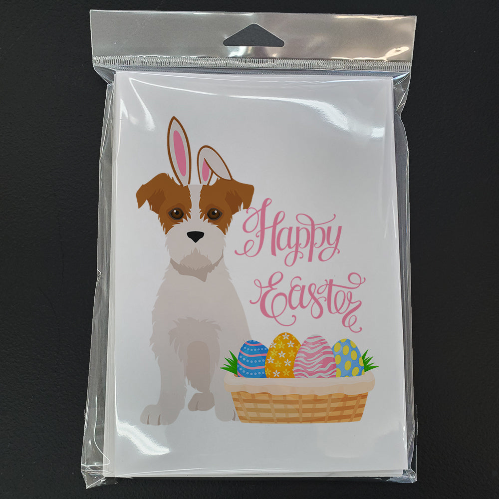 Brown White Wirehair Jack Russell Terrier Easter Greeting Cards Pack of 8 Blank Cards with Envelopes Whimsical A7 Size 5x7