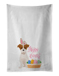 Brown White Wirehair Jack Russell Terrier Easter Kitchen Towel Set of 2 White Dish Towels Decorative Bathroom Hand towel for Hand, Face, Hair, Yoga, Tea, Dishcloth, 19 X 28", White