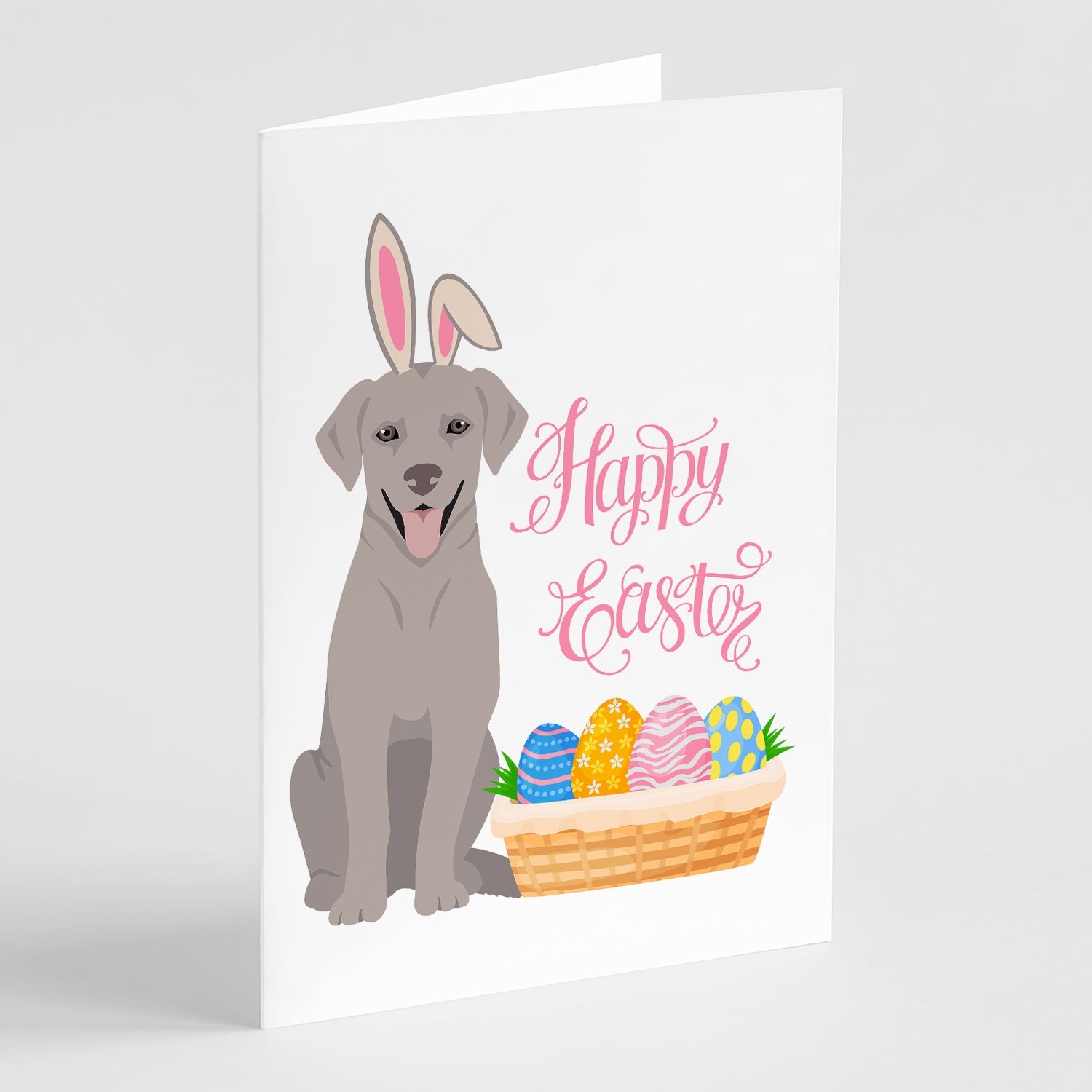 Gray Labrador Retriever Easter Greeting Cards Pack of 8 Blank Cards with Envelopes Whimsical A7 Size 5x7
