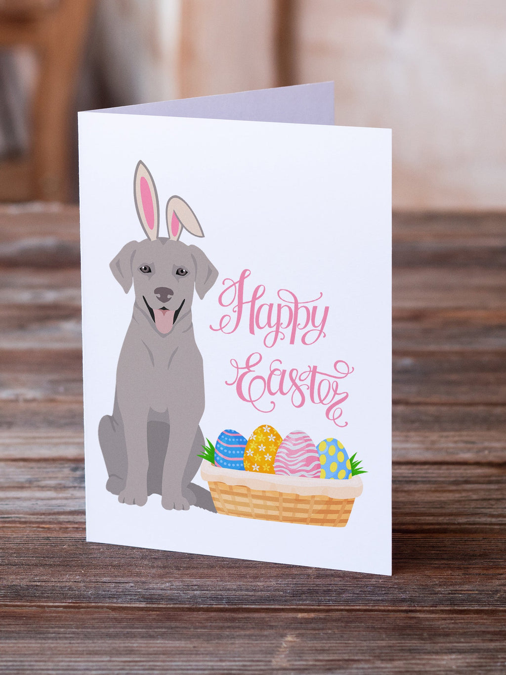 Gray Labrador Retriever Easter Greeting Cards Pack of 8 Blank Cards with Envelopes Whimsical A7 Size 5x7