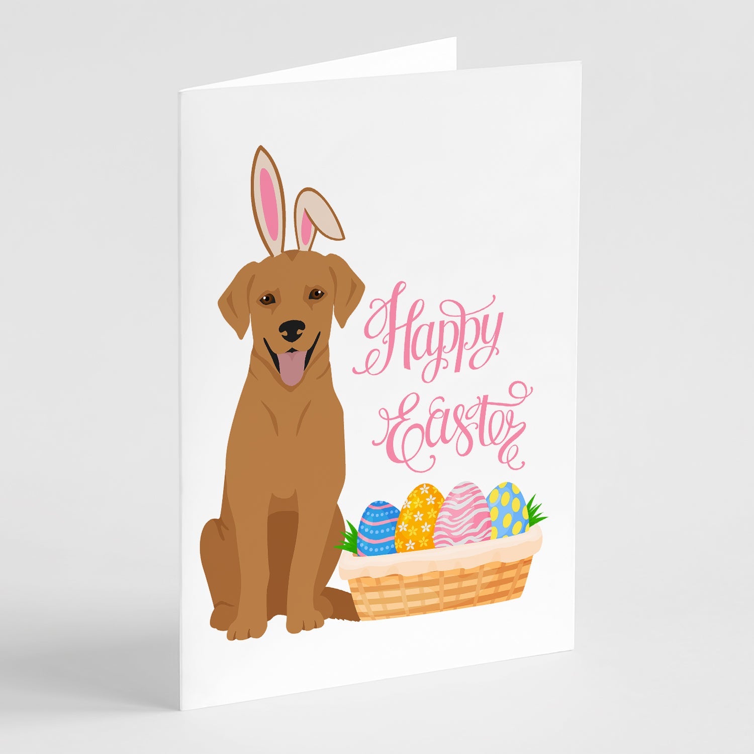 Red Fox Labrador Retriever Easter Greeting Cards Pack of 8 Blank Cards with Envelopes Whimsical A7 Size 5x7