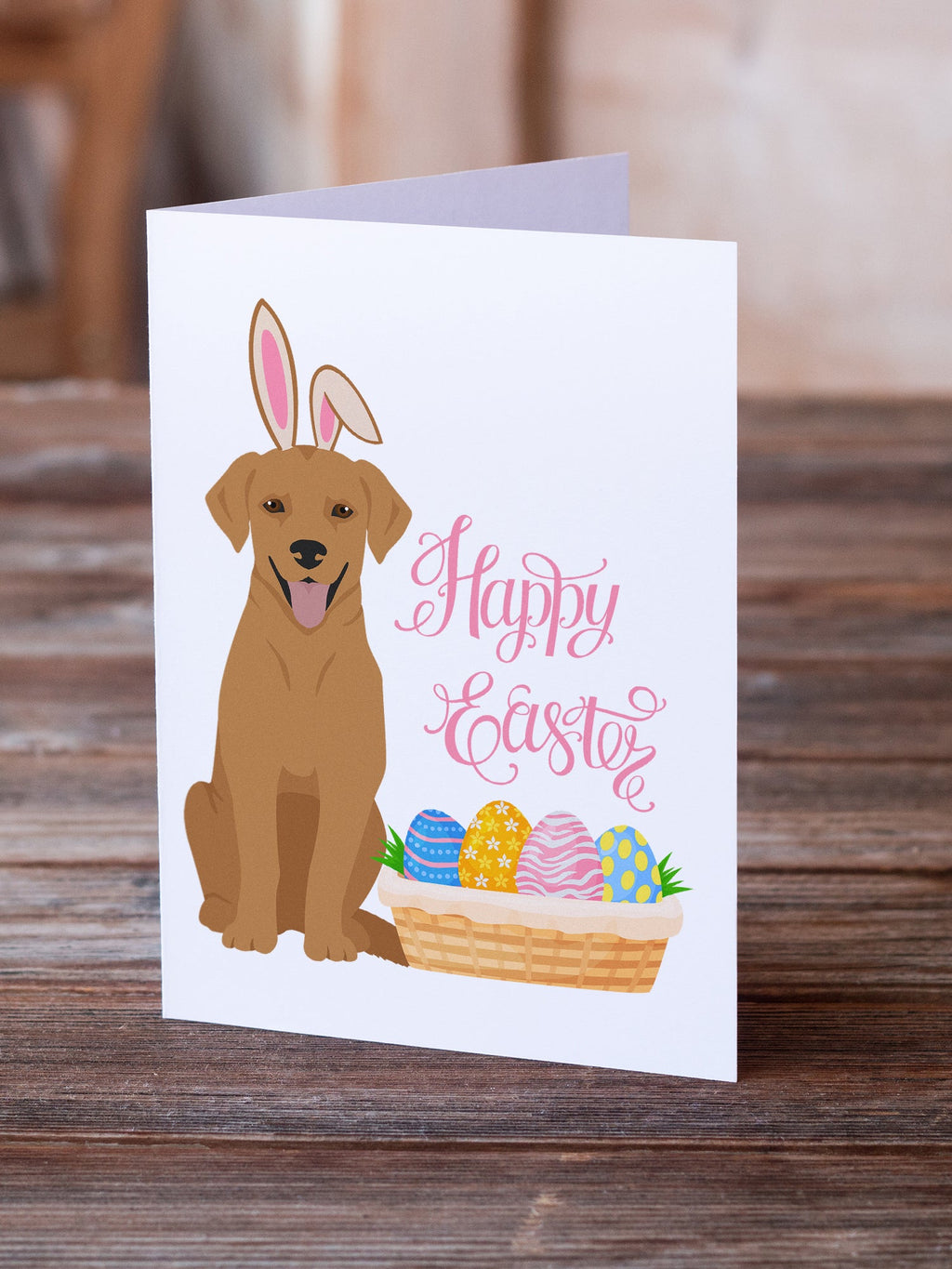 Red Fox Labrador Retriever Easter Greeting Cards Pack of 8 Blank Cards with Envelopes Whimsical A7 Size 5x7