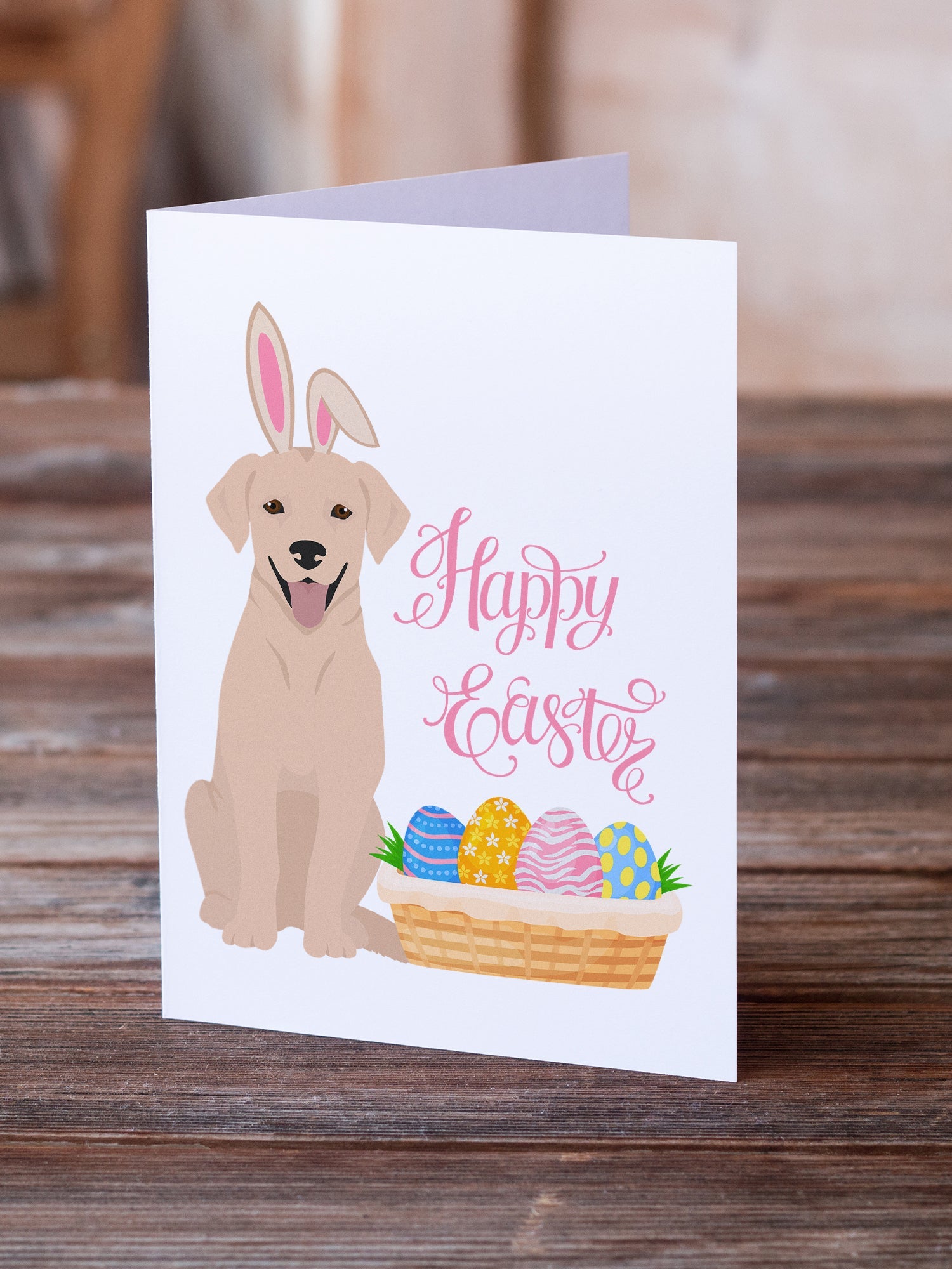 Yellow Labrador Retriever Easter Greeting Cards Pack of 8 Blank Cards with Envelopes Whimsical A7 Size 5x7
