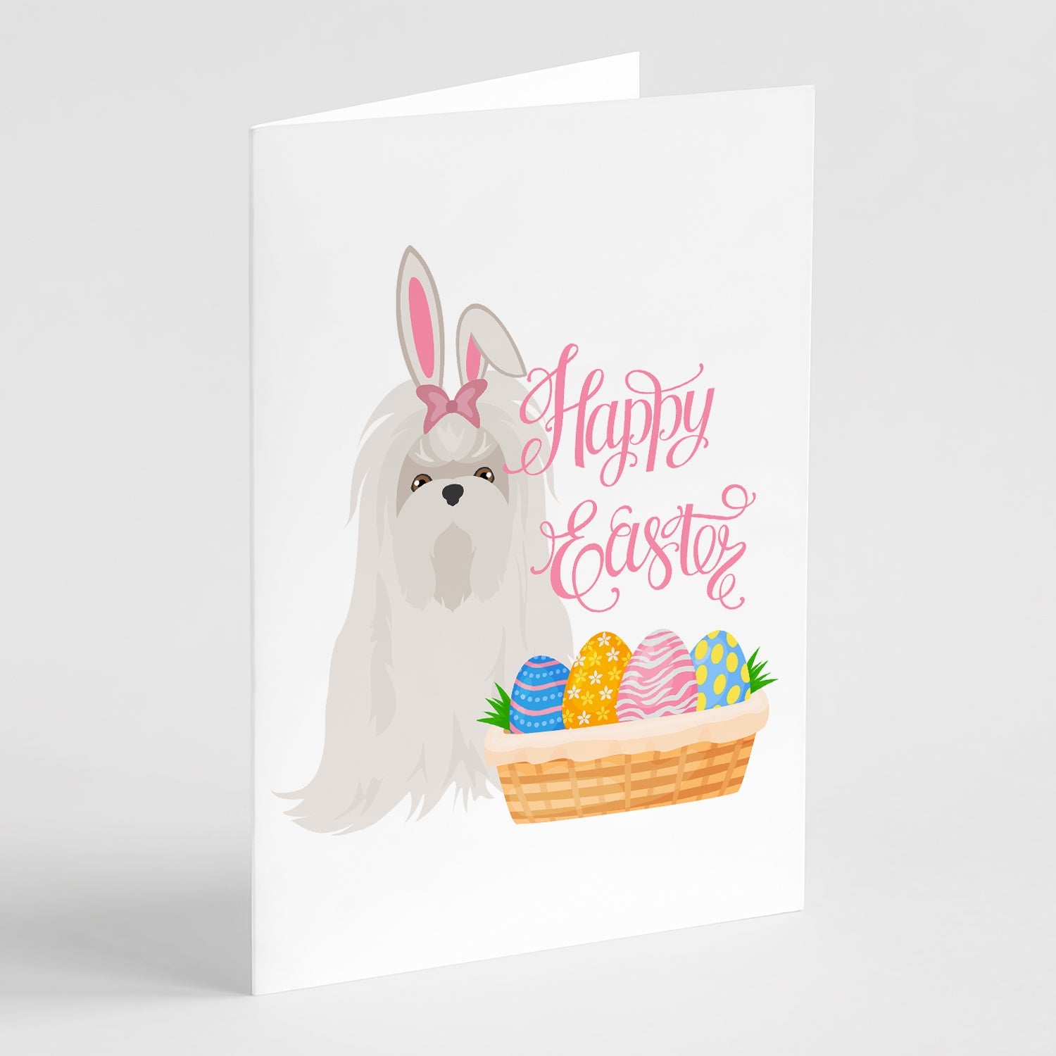 Maltese Easter Greeting Cards Pack of 8 Blank Cards with Envelopes Whimsical A7 Size 5x7