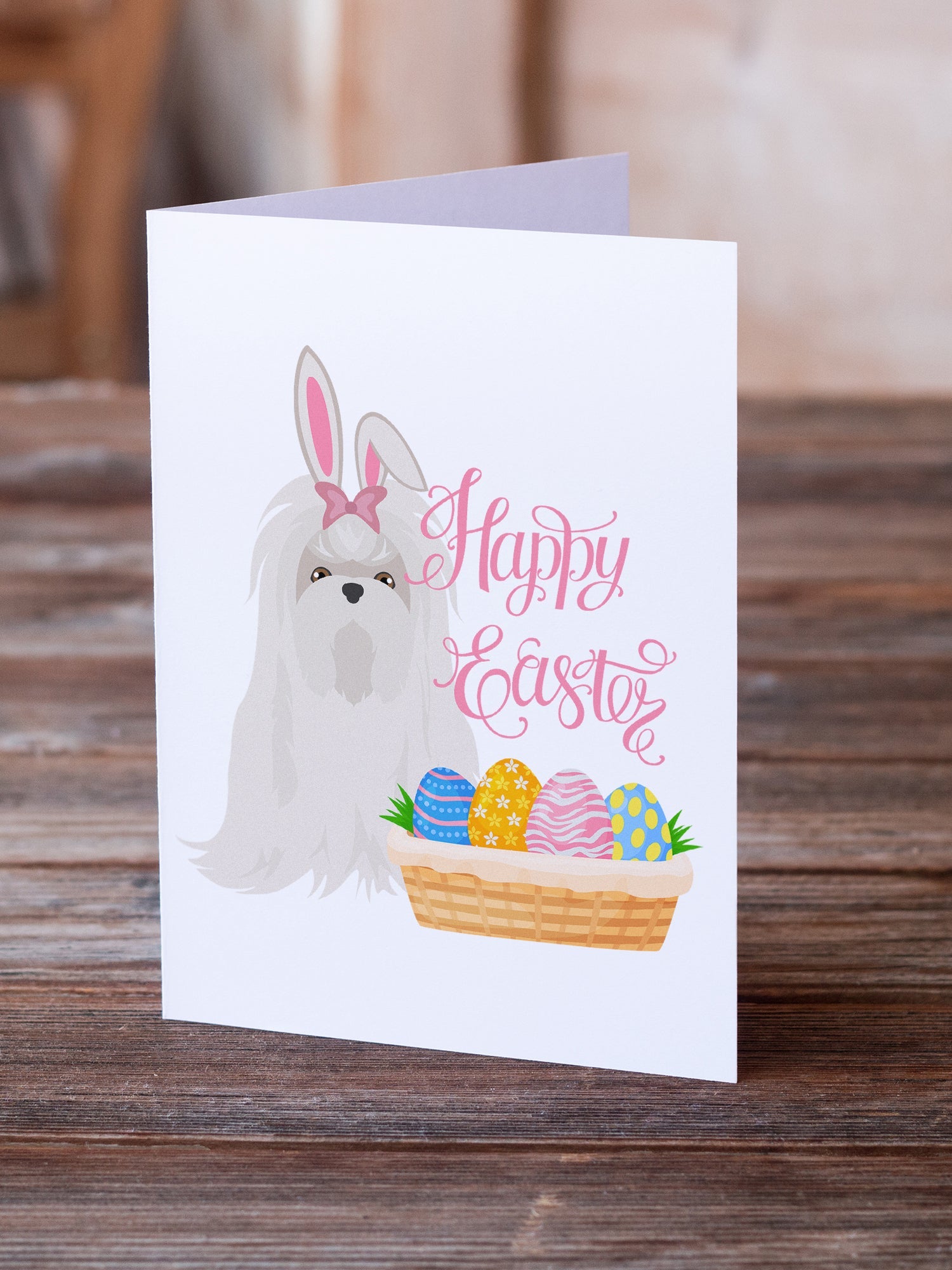 Maltese Easter Greeting Cards Pack of 8 Blank Cards with Envelopes Whimsical A7 Size 5x7