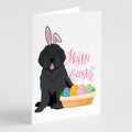 Black Newfoundland Easter Greeting Cards Pack of 8 Blank Cards with Envelopes Whimsical A7 Size 5x7