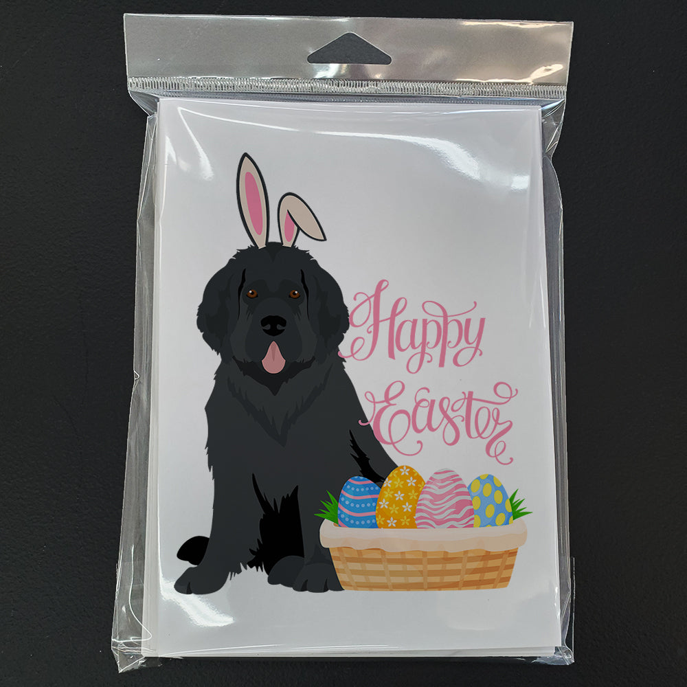 Black Newfoundland Easter Greeting Cards Pack of 8 Blank Cards with Envelopes Whimsical A7 Size 5x7