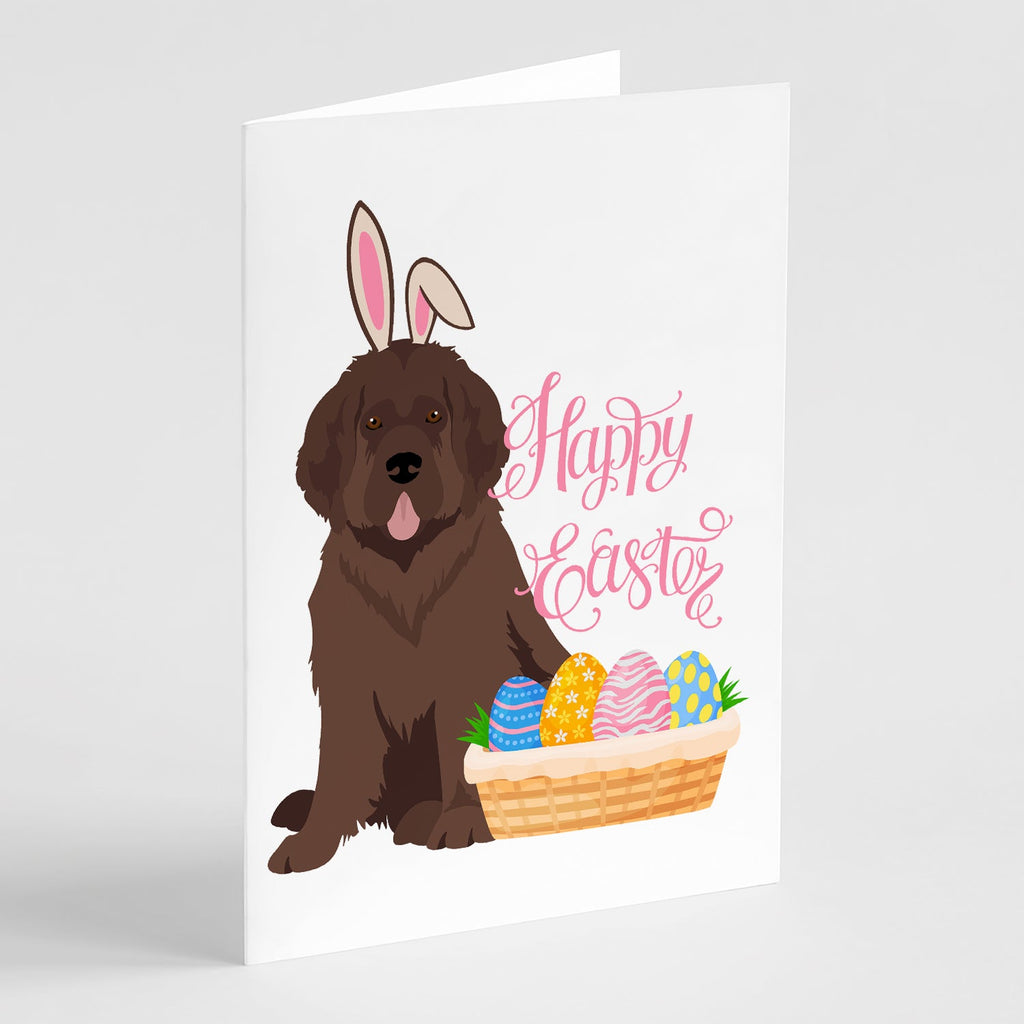 Brown Newfoundland Easter Greeting Cards Pack of 8 Blank Cards with Envelopes Whimsical A7 Size 5x7