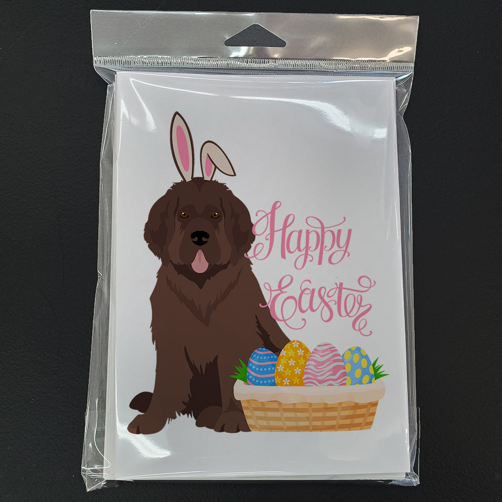 Brown Newfoundland Easter Greeting Cards Pack of 8 Blank Cards with Envelopes Whimsical A7 Size 5x7