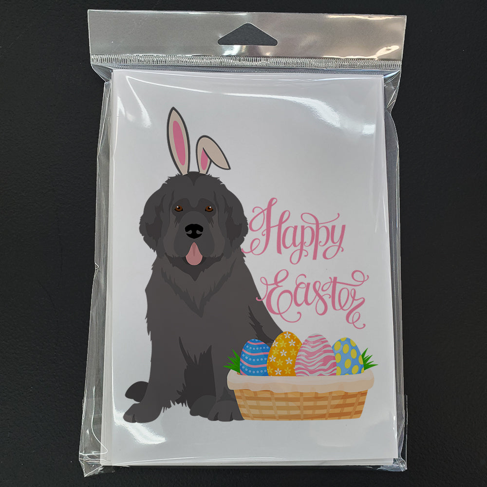 Grey Newfoundland Easter Greeting Cards Pack of 8 Blank Cards with Envelopes Whimsical A7 Size 5x7