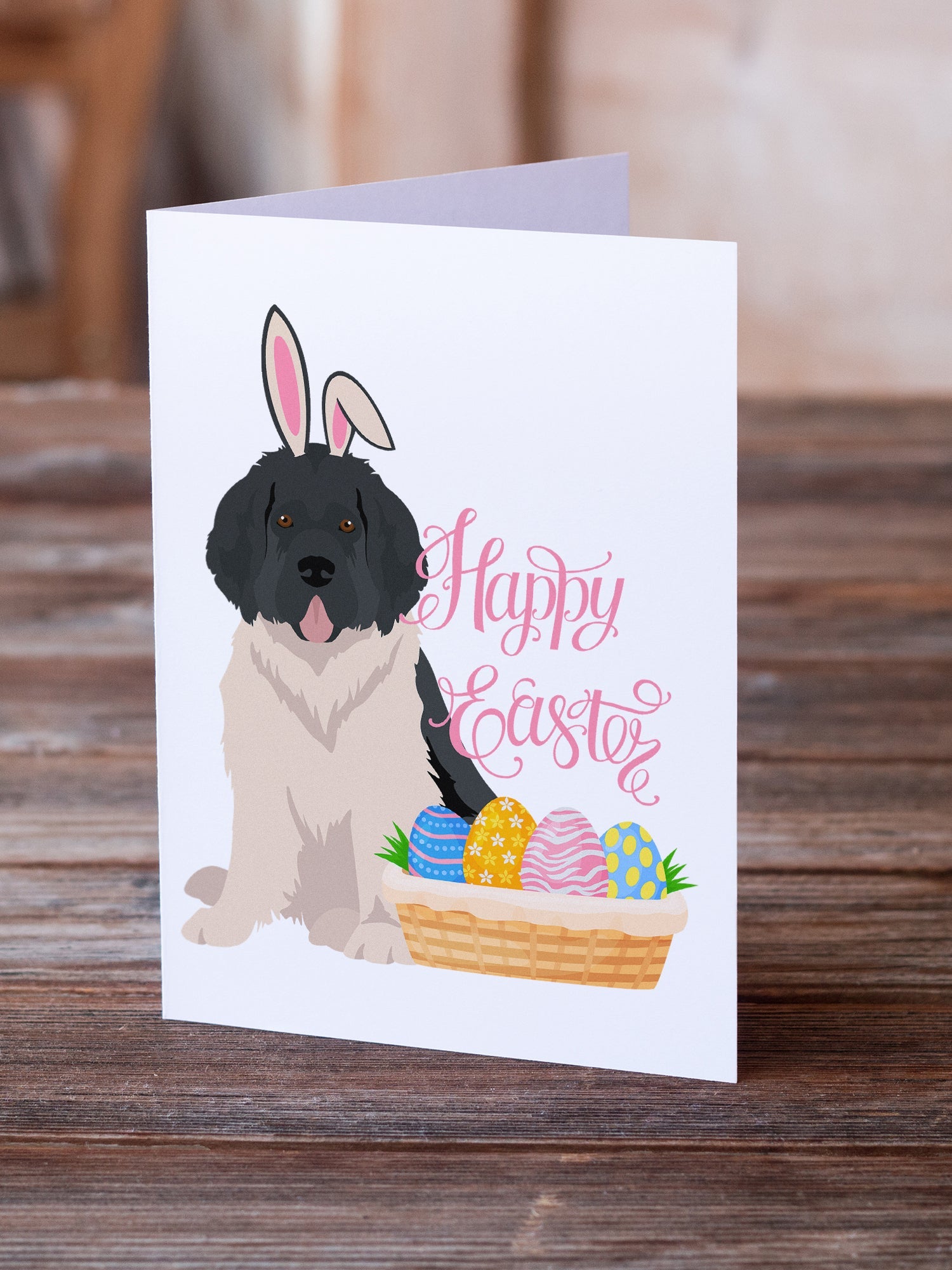 Landseer Newfoundland Easter Greeting Cards Pack of 8 Blank Cards with Envelopes Whimsical A7 Size 5x7