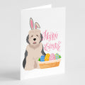 Old English Sheepdog Easter Greeting Cards Pack of 8 Blank Cards with Envelopes Whimsical A7 Size 5x7