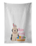 Old English Sheepdog Easter Kitchen Towel Set of 2 White Dish Towels Decorative Bathroom Hand towel for Hand, Face, Hair, Yoga, Tea, Dishcloth, 19 X 28", White