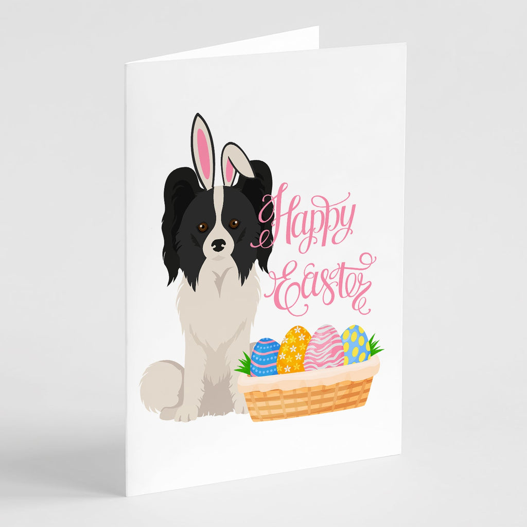 Black and White Papillon Easter Greeting Cards Pack of 8 Blank Cards with Envelopes Whimsical A7 Size 5x7