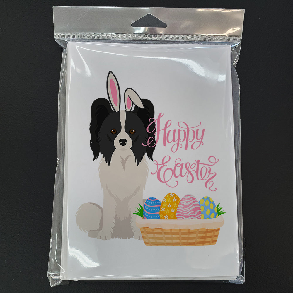 Black and White Papillon Easter Greeting Cards Pack of 8 Blank Cards with Envelopes Whimsical A7 Size 5x7