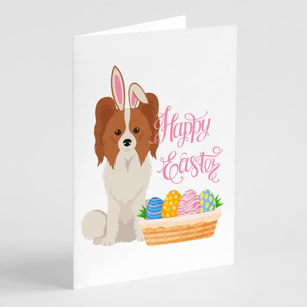 Red and White Papillon Easter Greeting Cards Pack of 8 Blank Cards with Envelopes Whimsical A7 Size 5x7