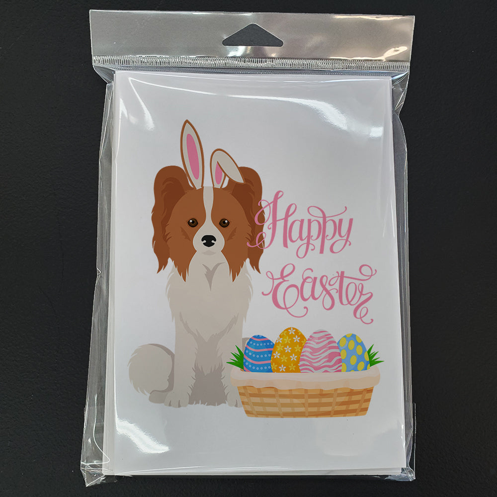 Red and White Papillon Easter Greeting Cards Pack of 8 Blank Cards with Envelopes Whimsical A7 Size 5x7