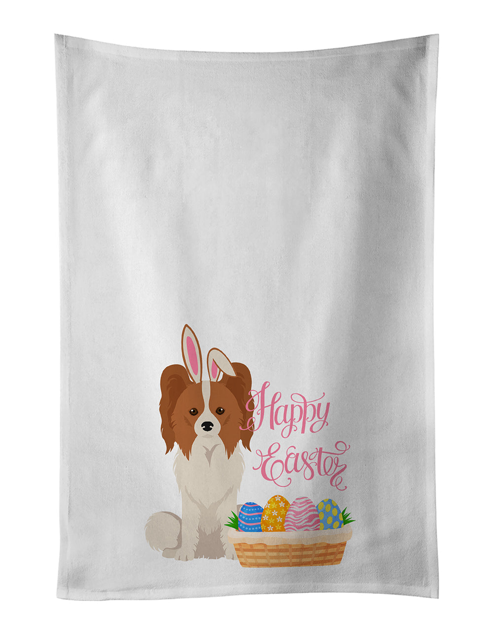 Red and White Papillon Easter Kitchen Towel Set of 2 White Dish Towels Decorative Bathroom Hand towel for Hand, Face, Hair, Yoga, Tea, Dishcloth, 19 X 28", White