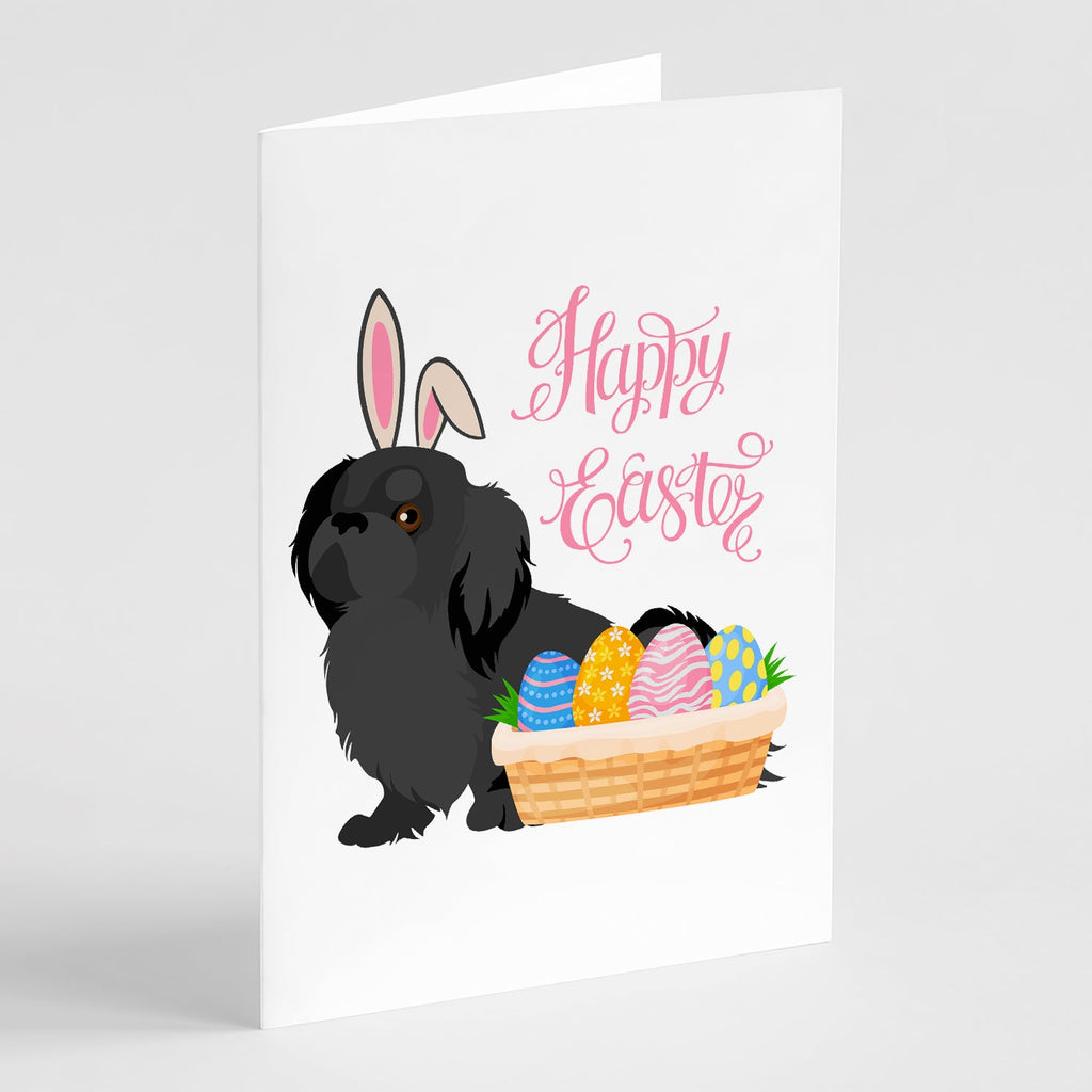 Black Pekingese Easter Greeting Cards Pack of 8 Blank Cards with Envelopes Whimsical A7 Size 5x7
