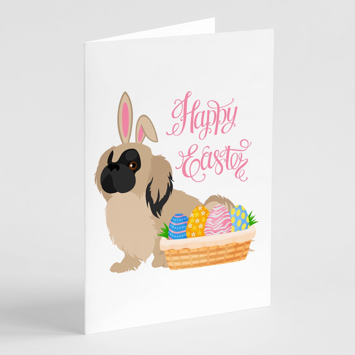 Cream Pekingese Easter Greeting Cards Pack of 8 Blank Cards with Envelopes Whimsical A7 Size 5x7