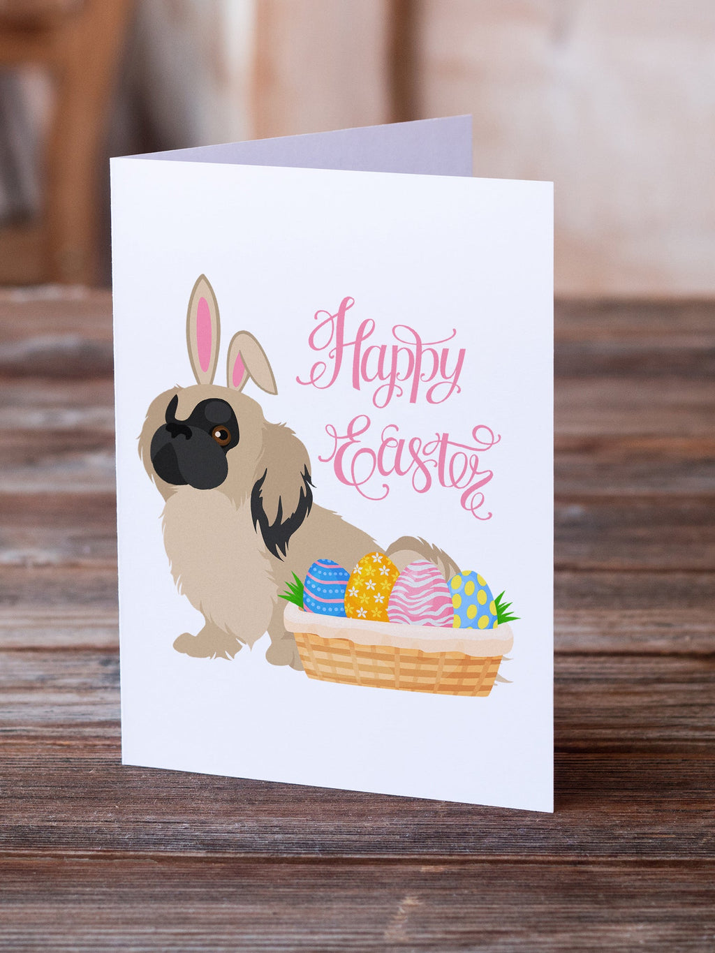 Cream Pekingese Easter Greeting Cards Pack of 8 Blank Cards with Envelopes Whimsical A7 Size 5x7