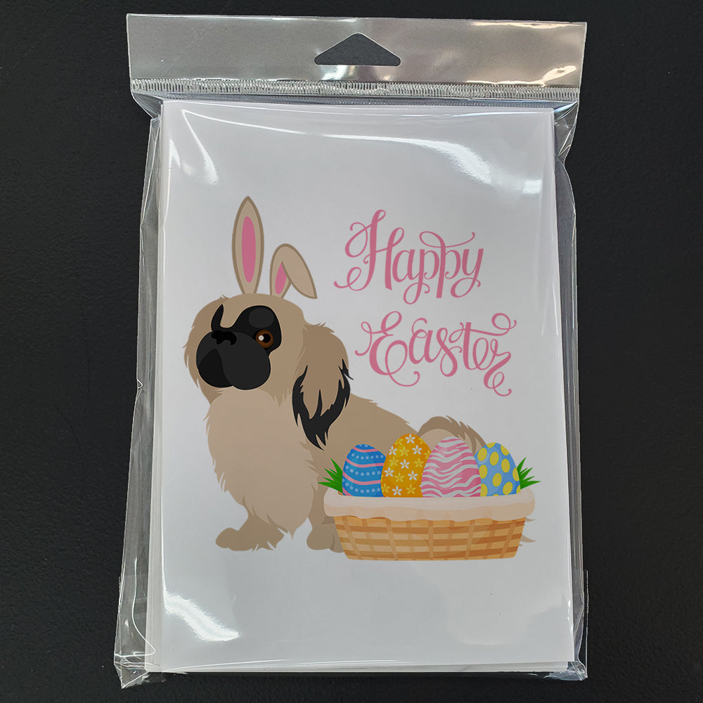 Cream Pekingese Easter Greeting Cards Pack of 8 Blank Cards with Envelopes Whimsical A7 Size 5x7